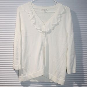 Coldwater Creek ruffle v-neck cardigan